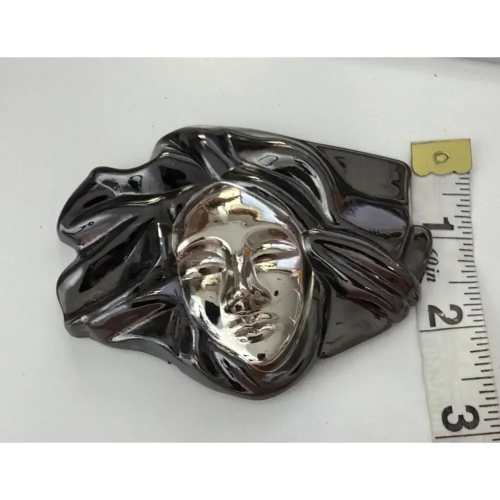 vintage Art Nouveau-style women's cinch belt buckle  three dimensional